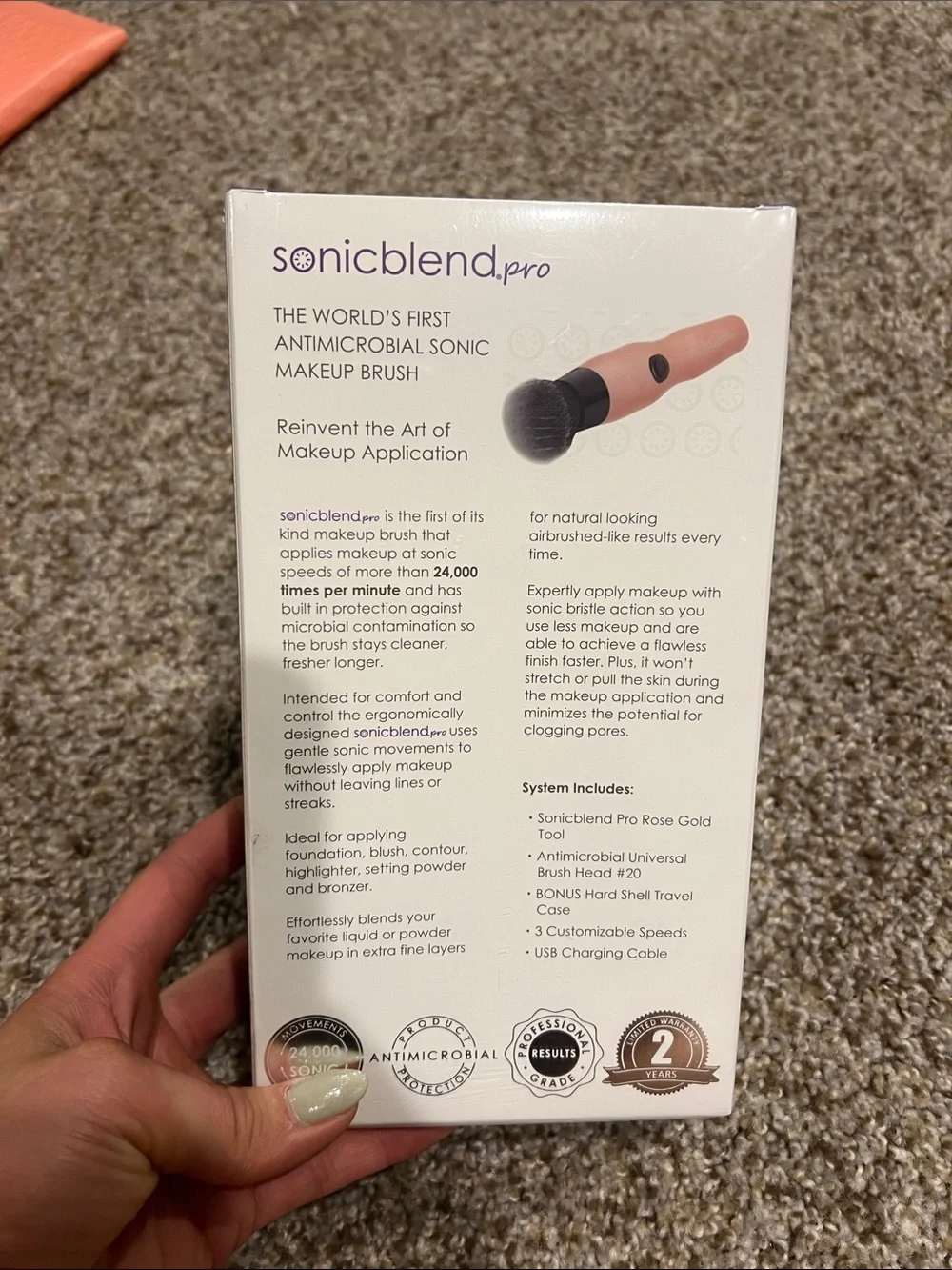 Michael Todd Beauty Sonicblend Pro Antimicrobial Makeup Brush - Rose Gold